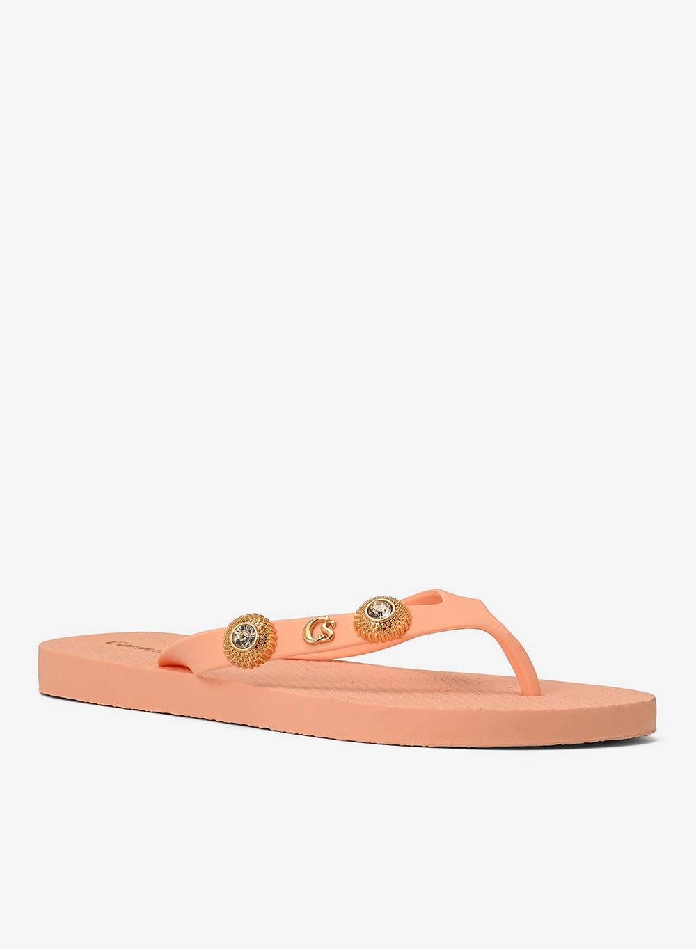 Papaya-Decorated Flip-Flops for Women - Image 1