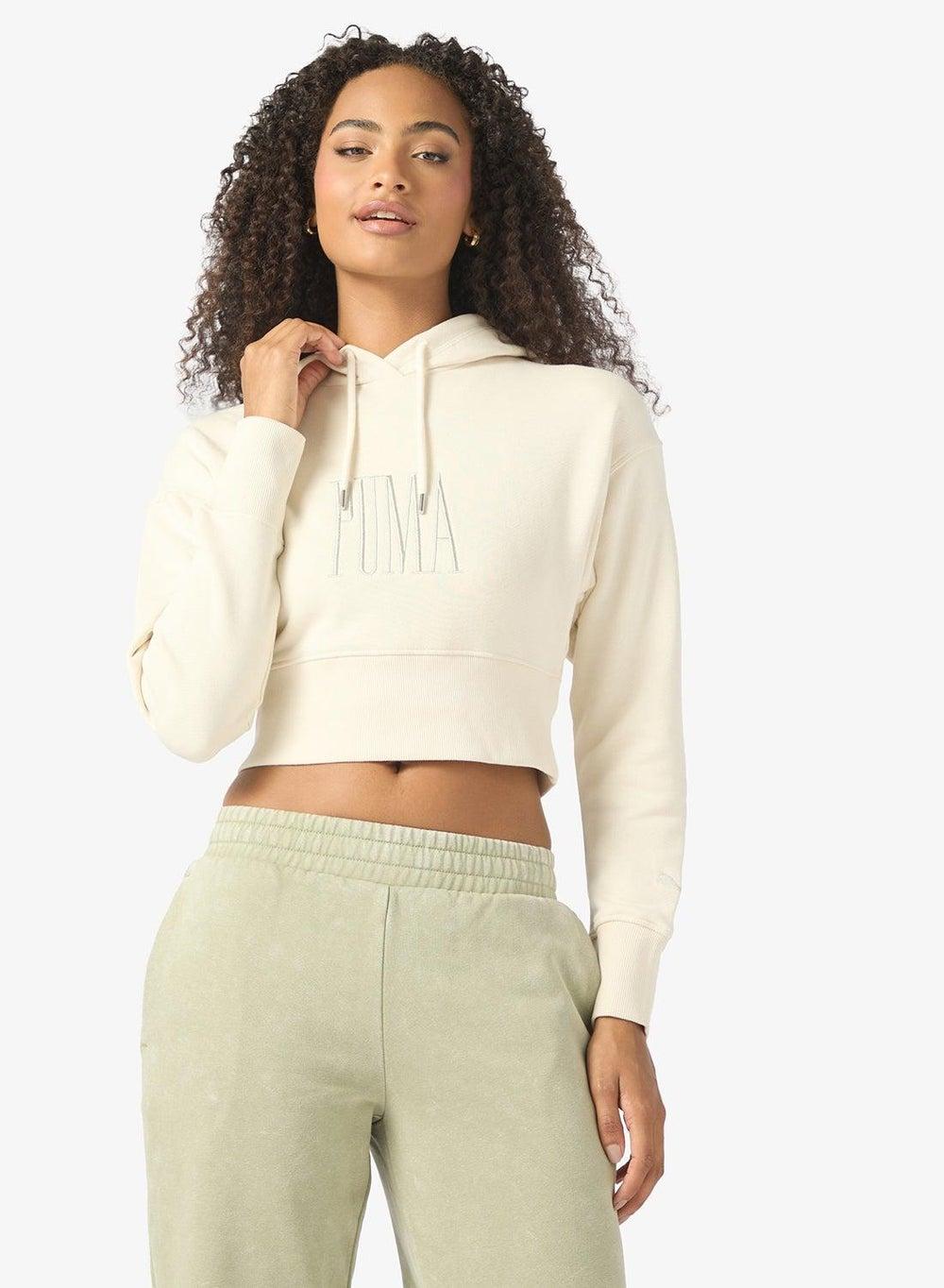 Essential Relaxed Graphic Cropped Hoodie - Image 1