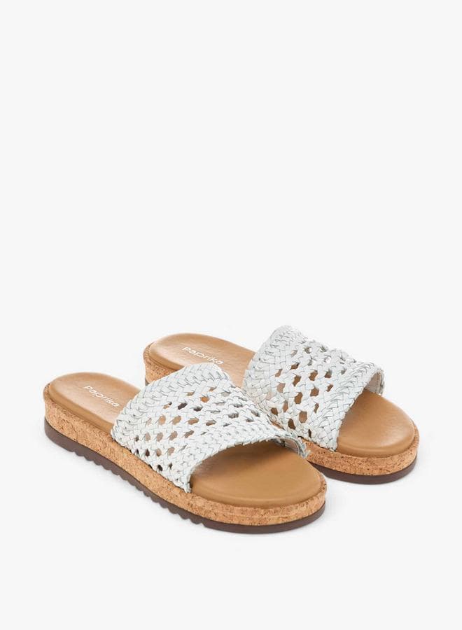 Braid Textured Slip-On Flat Comfort Sandals - Image 1