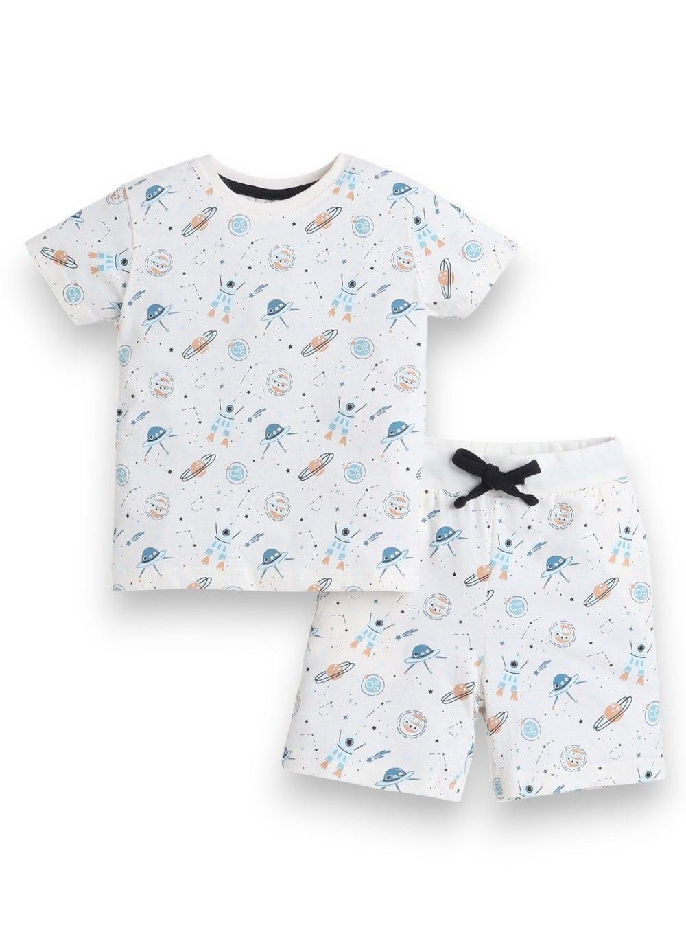 Victor and Jane All-Over Printed Cotton Pyjama Set - Image 1