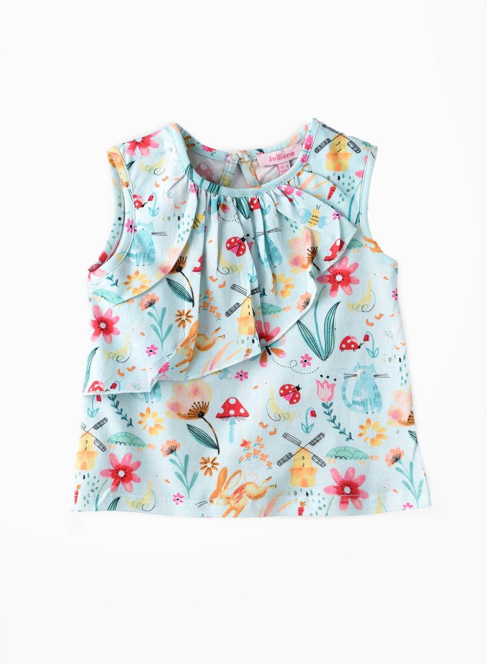 Sunshine Squad Girls' Cotton Tees for Summer Play - Image 1