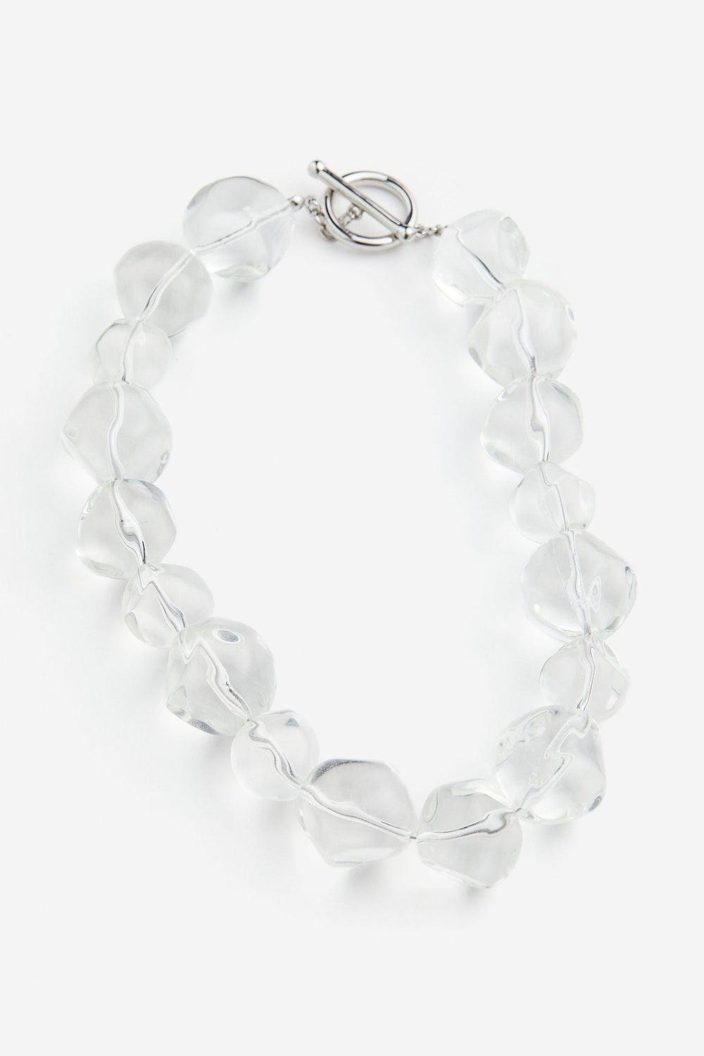 Glass-Bead Toggle Necklace with Short Metal Chain - Image 1