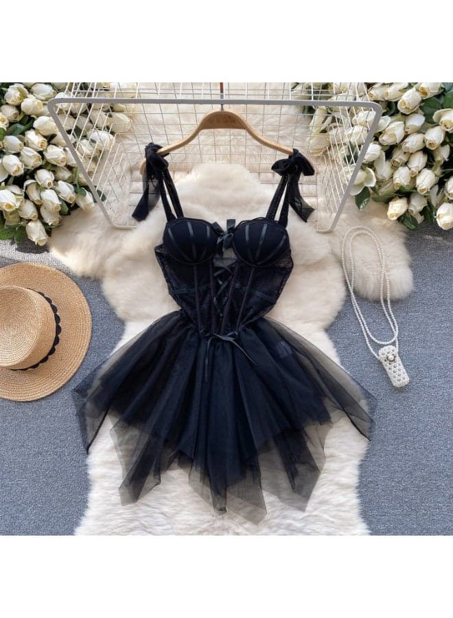 Elegant Lace Corset Dress Set with Adjustable Straps - Image 1