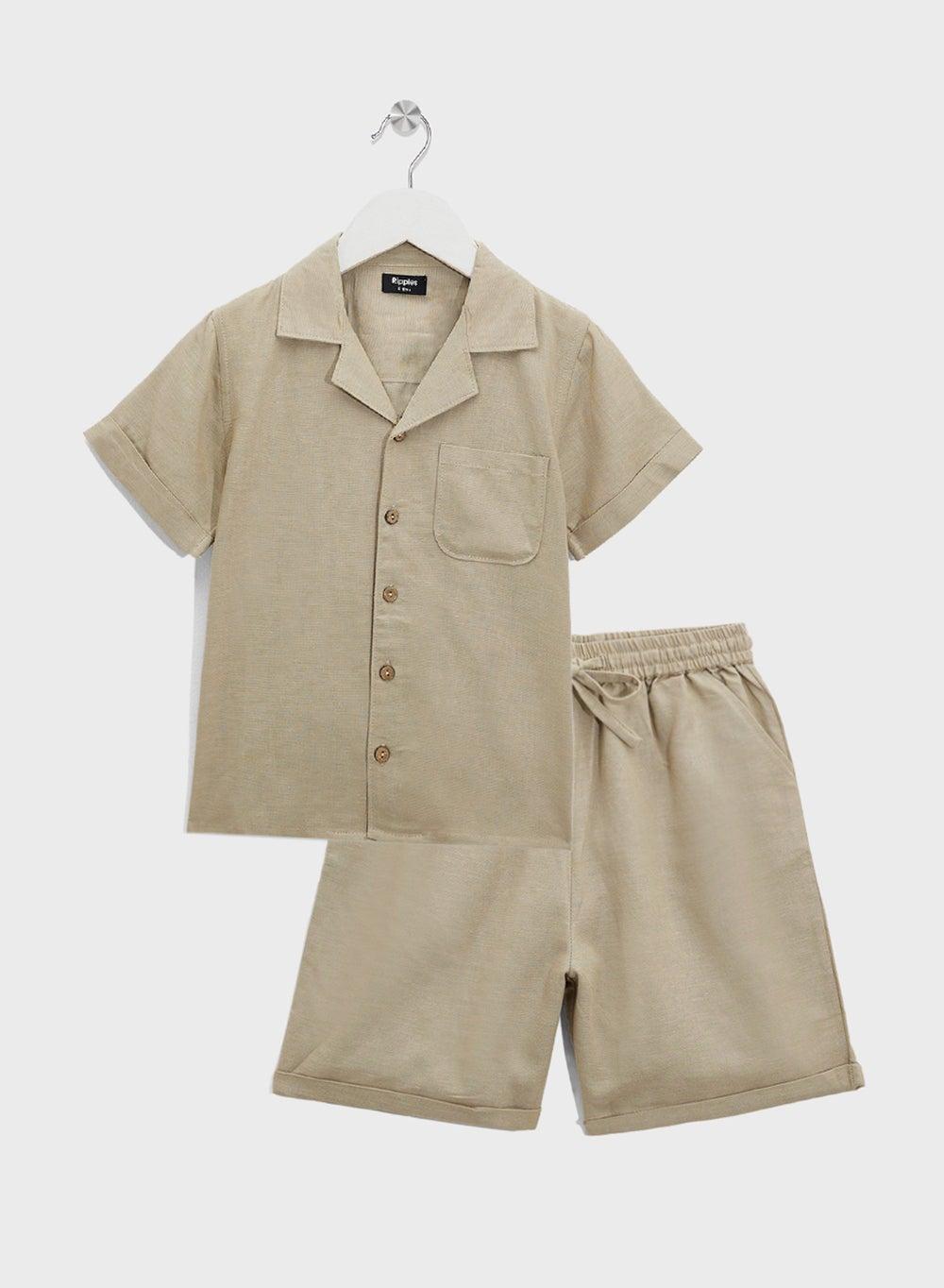 Toddler Resort Collar Shirt & Shorts Set - Image 1