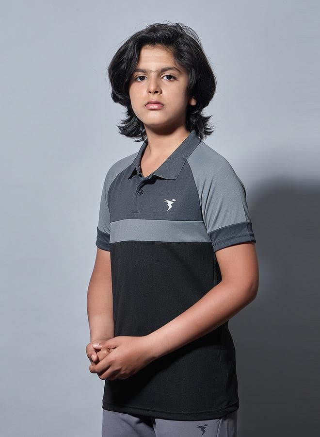 Technosport Boys Color Block Slim Fit Polo T-Shirt - Image 1