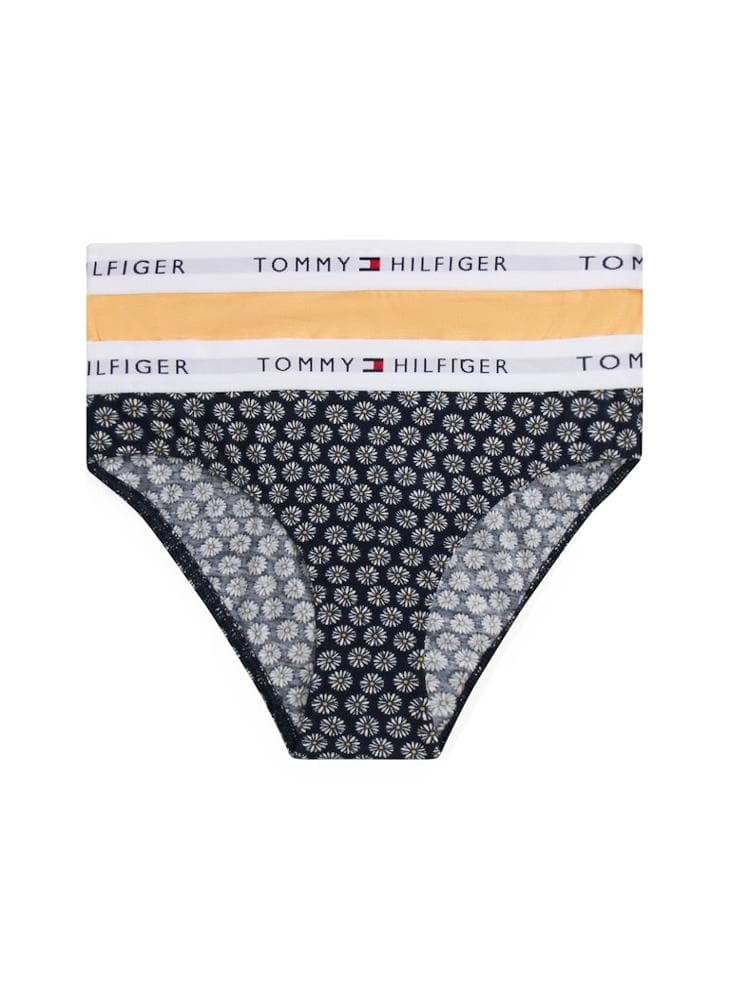Kids 2 Pack Stripe Logo Band Bikini Briefs - Image 1