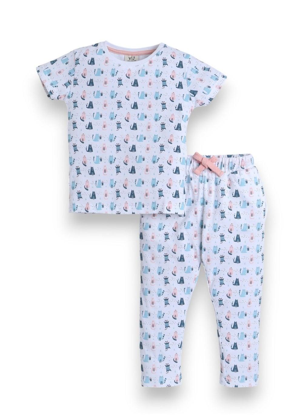 Victor and Jane All-Over Printed Cotton Pyjama Set - Image 1