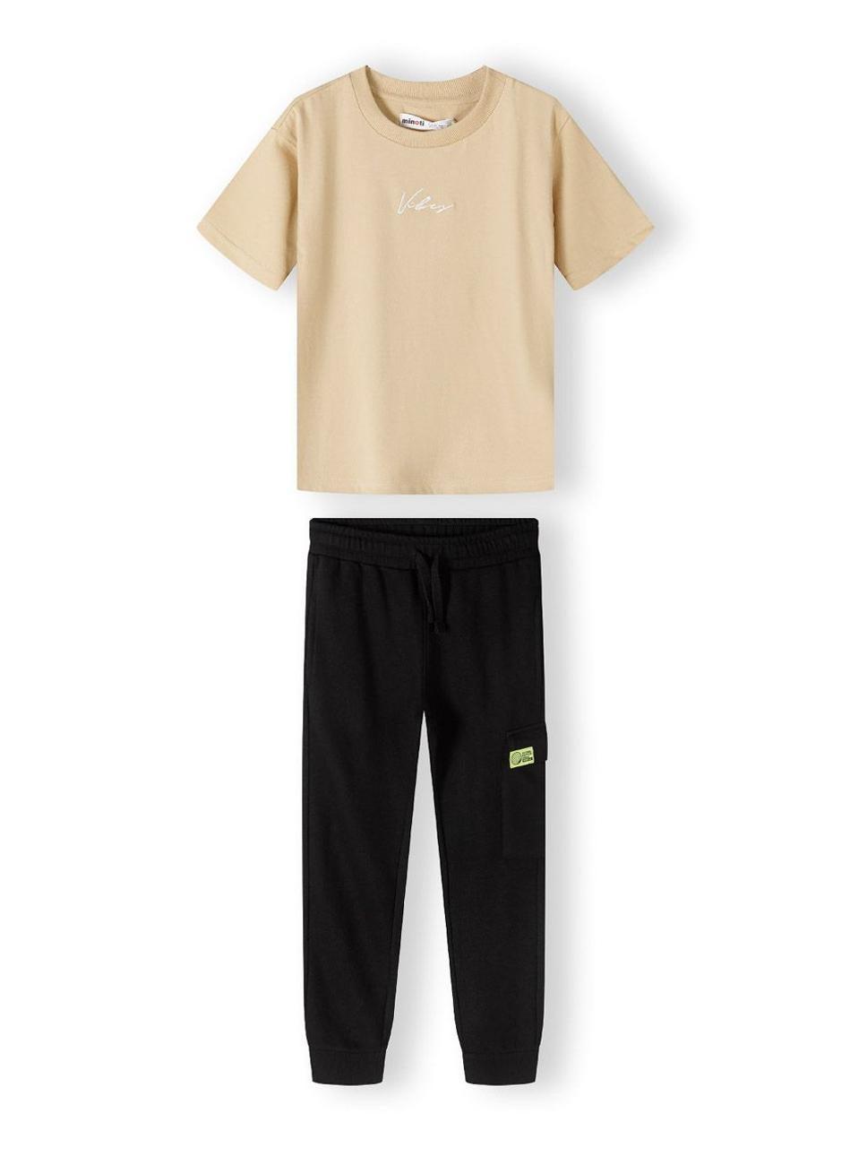 Boys Black Short Sleeve T-Shirt and Joggers Set - Image 1