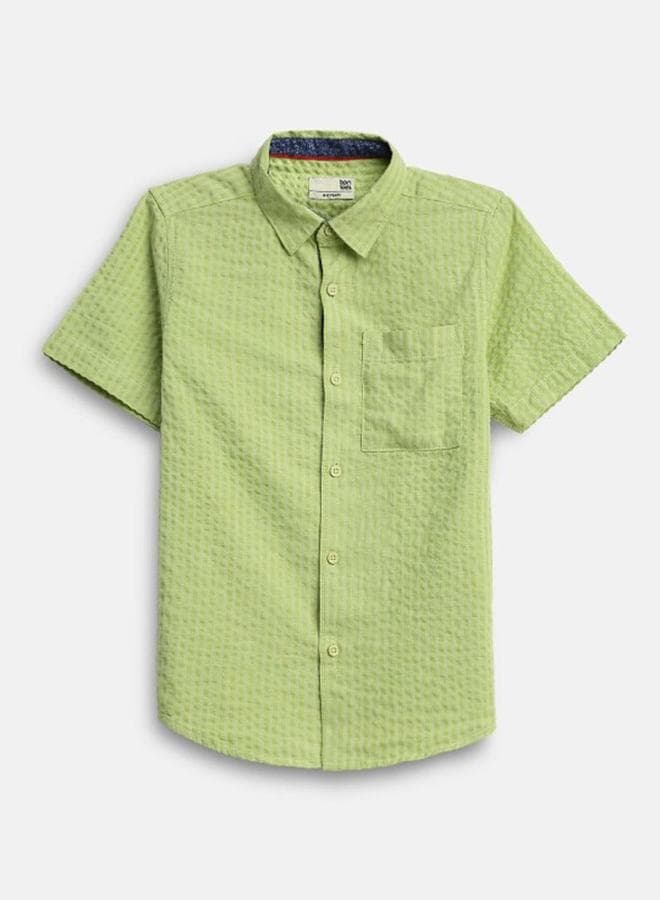Boy's Multicolour 100% Cotton Printed Regular Fit Shirt - Image 1