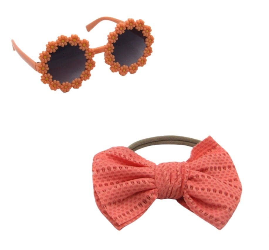 Zairah Peach Glasses and Headband Set for Girls - Image 1