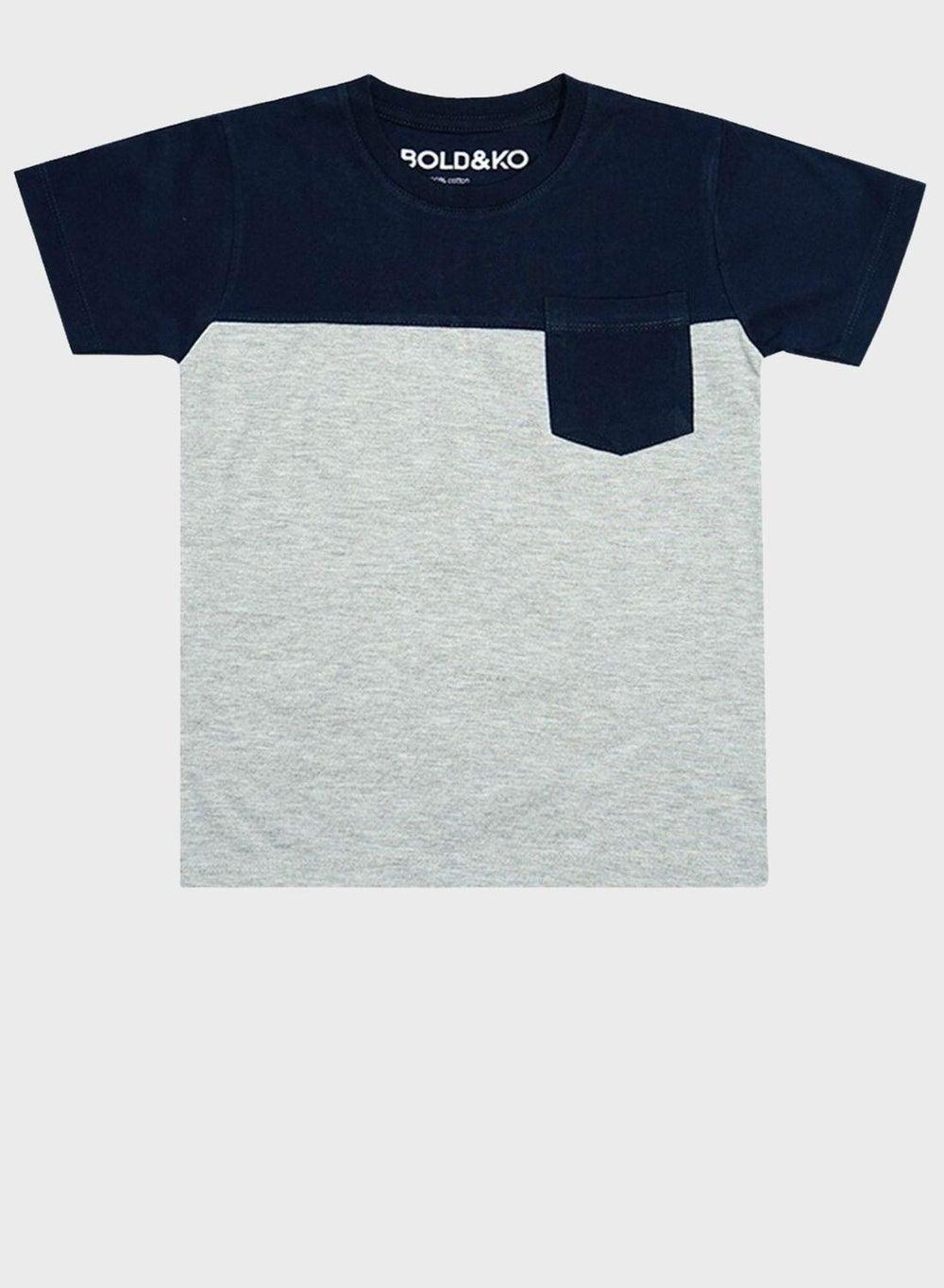 Kids Color Block Cotton T-Shirt - Image 1
