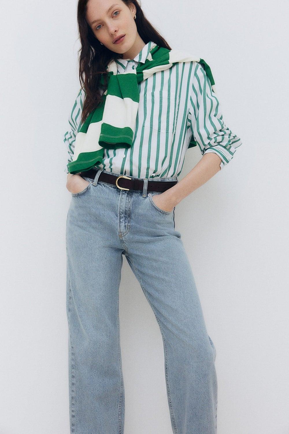 Straight Turn-Up High-Waist Jeans - Image 1