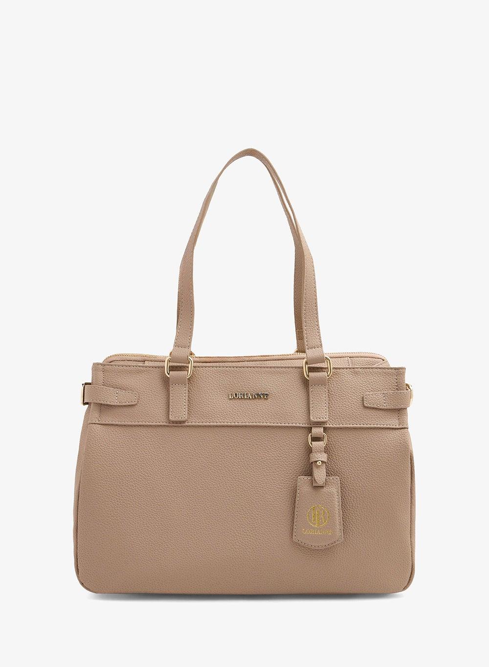 Wendy Light Grey Microfiber Tote Laptop Bag LRPWH1H027 - Image 1