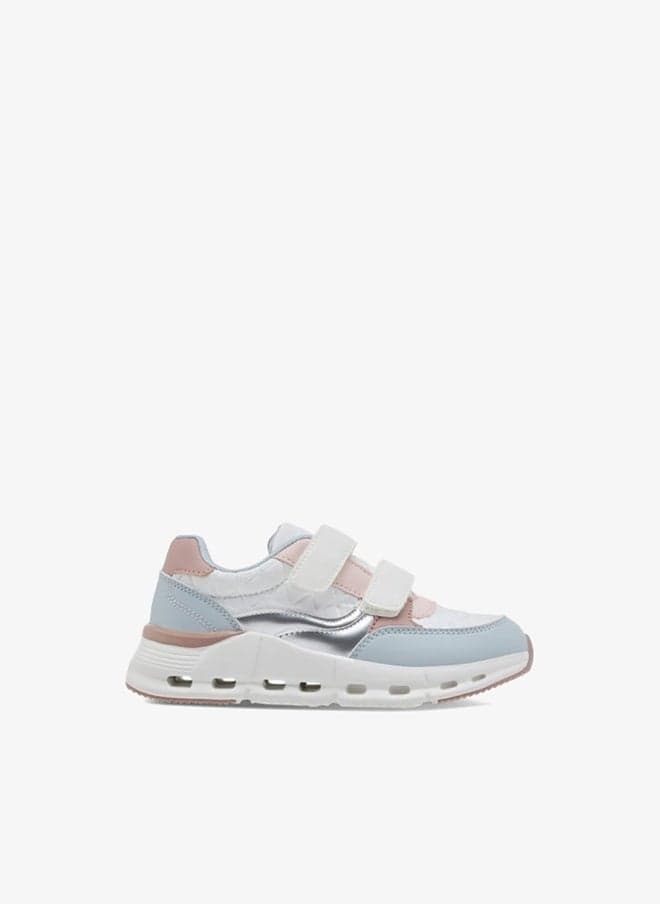 Girls Panelled Sneakers with Easy Hook and Loop Closure - Image 1