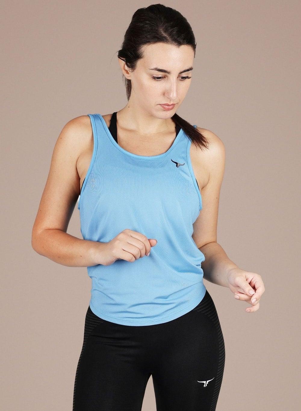 BreezyBack Blue Tie Back Tank Top for Women - Image 1