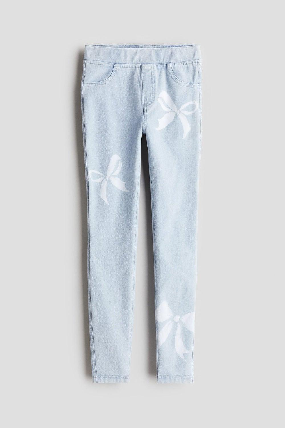 Girls Treggings with Elastic Waist and Back Pockets - Image 1
