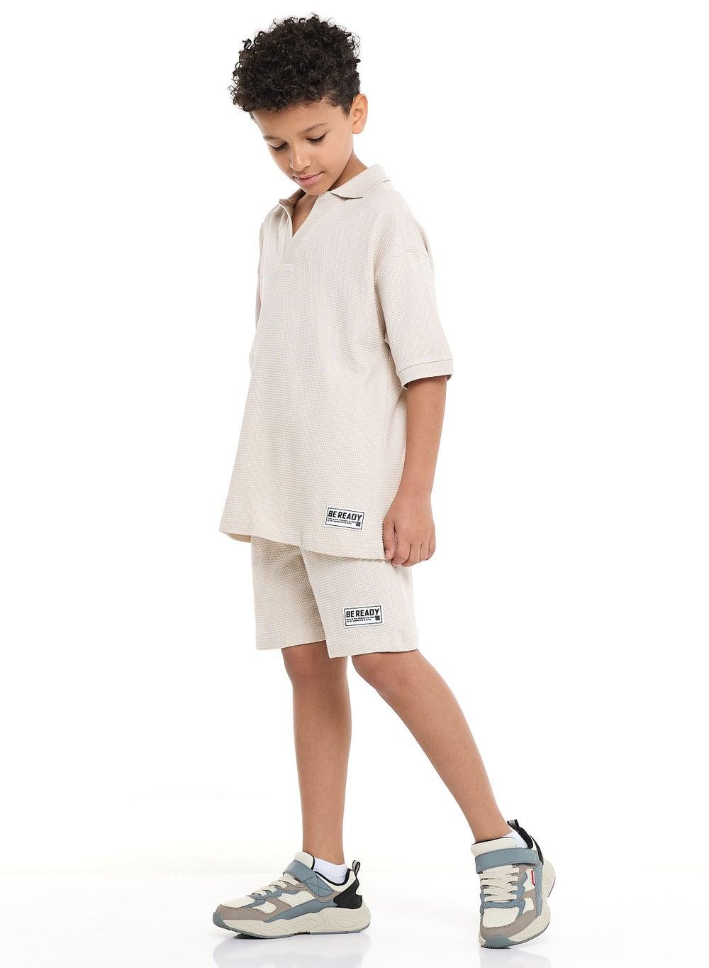 Victor and Jane Boys' Jacquard Polo Set with Pockets - Image 1