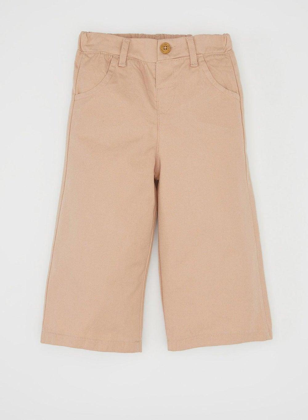 Beige Regular Fit Elasticated Jogger Pants With Pockets - Image 1