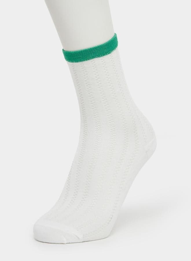 Unisex Teen Contrast Ribbed Socks - Image 1