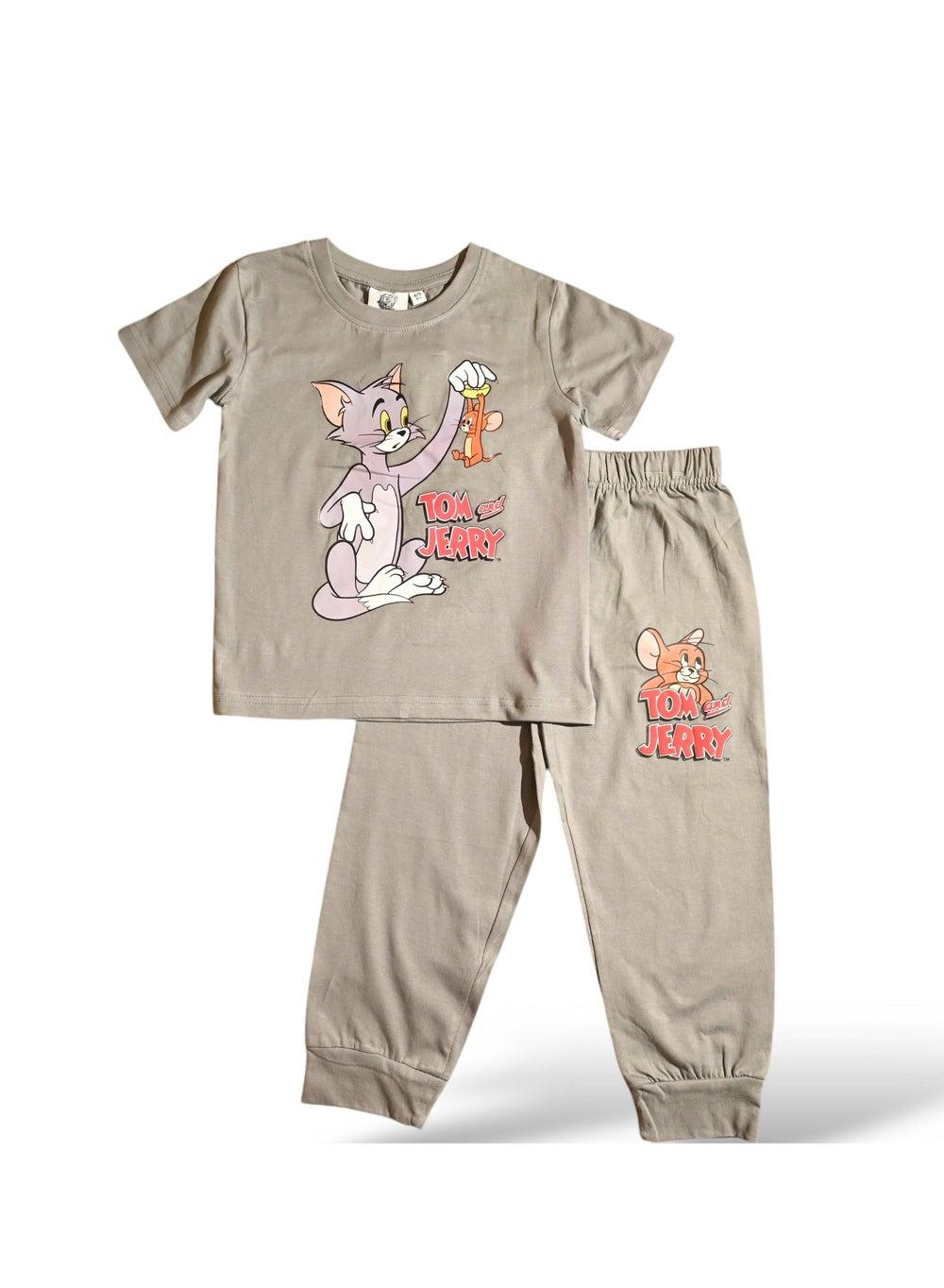 TOM & JERRY Boys Short Sleeve Cotton Pajama Set - Image 1