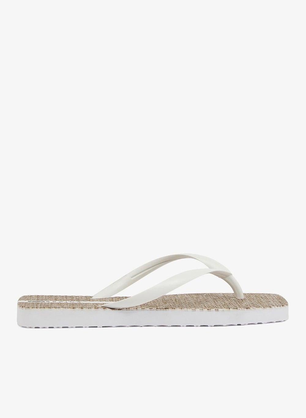Slim Sardenha White Square Sole Women’s Flip Flops - Image 1