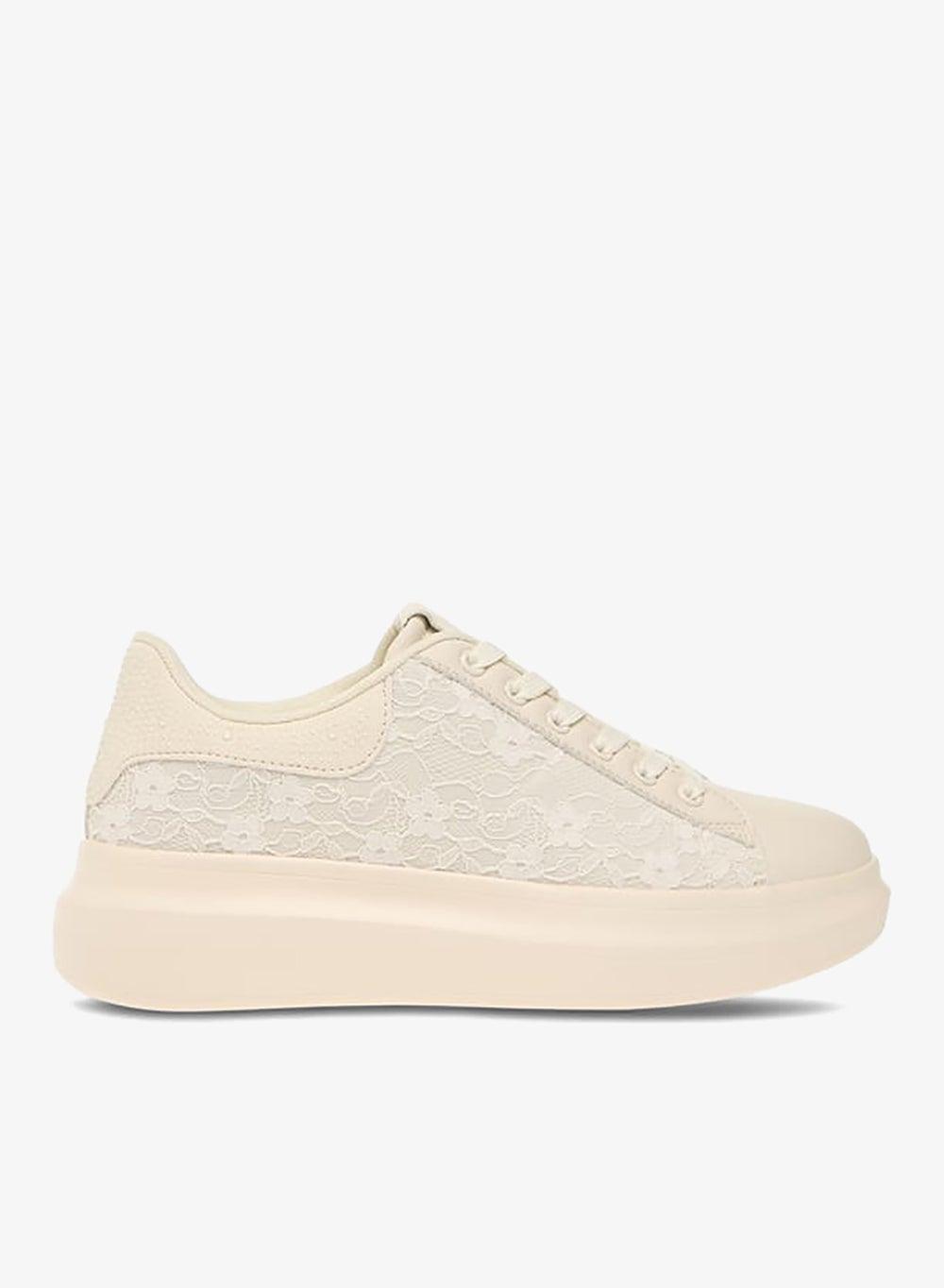 Women's Lace Textured Lace-Up Low-Top Sneakers - Image 1