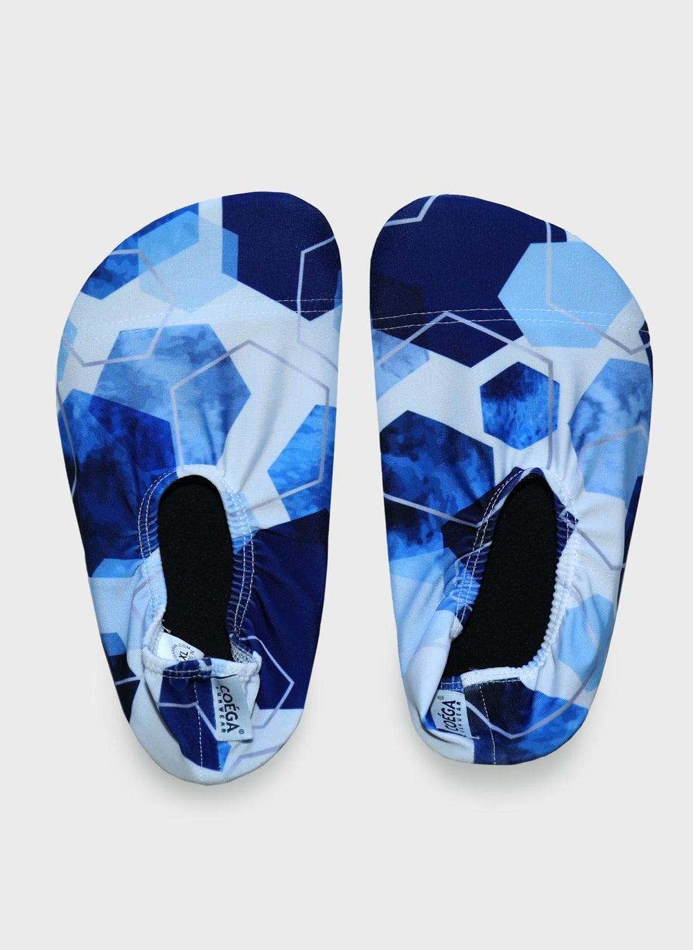 COEGA Boys Navy Watercolour Hexagons Pool Shoes - Image 1