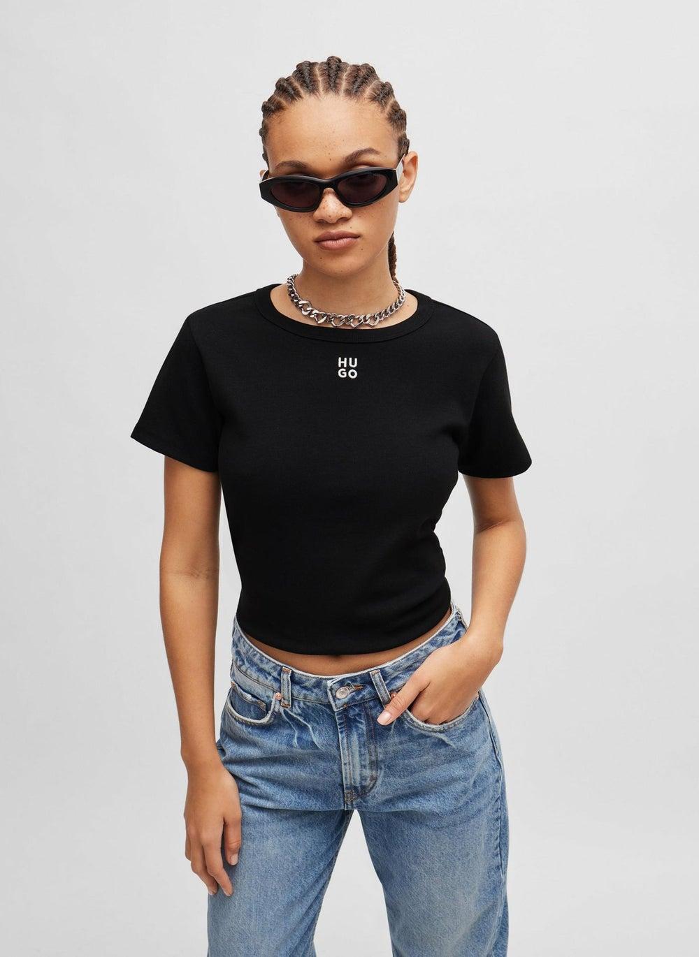 Regular-Fit T-Shirt with Stacked-Logo Embroidery - Image 1