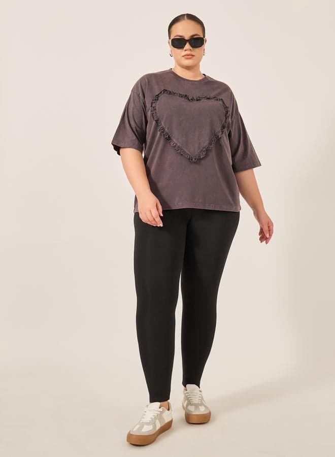 Styli Plus Size Wide Elasticated Waistband Leggings - Image 1