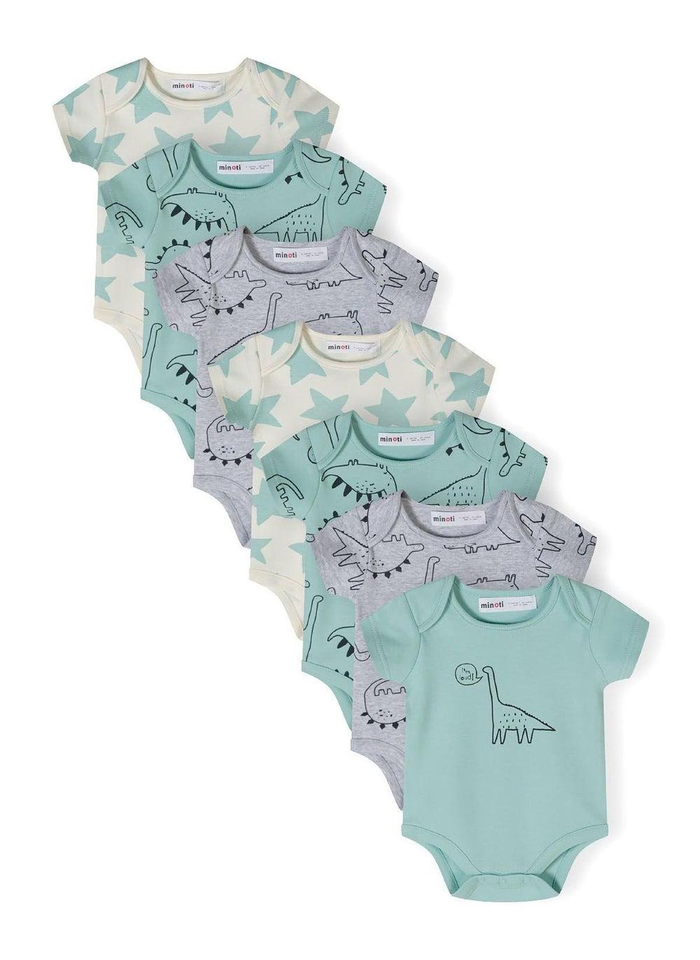 Mint Boys Short Sleeve Bodysuit Set, 7 Pack - Image 1
