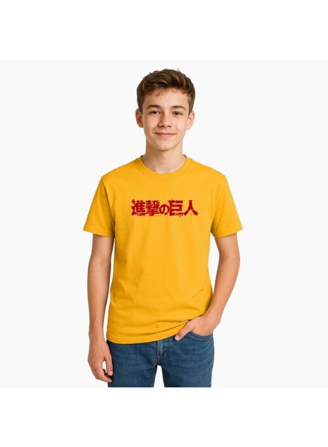 Attack On Titans Boys 100% Cotton Short Sleeve T-Shirt - Image 1