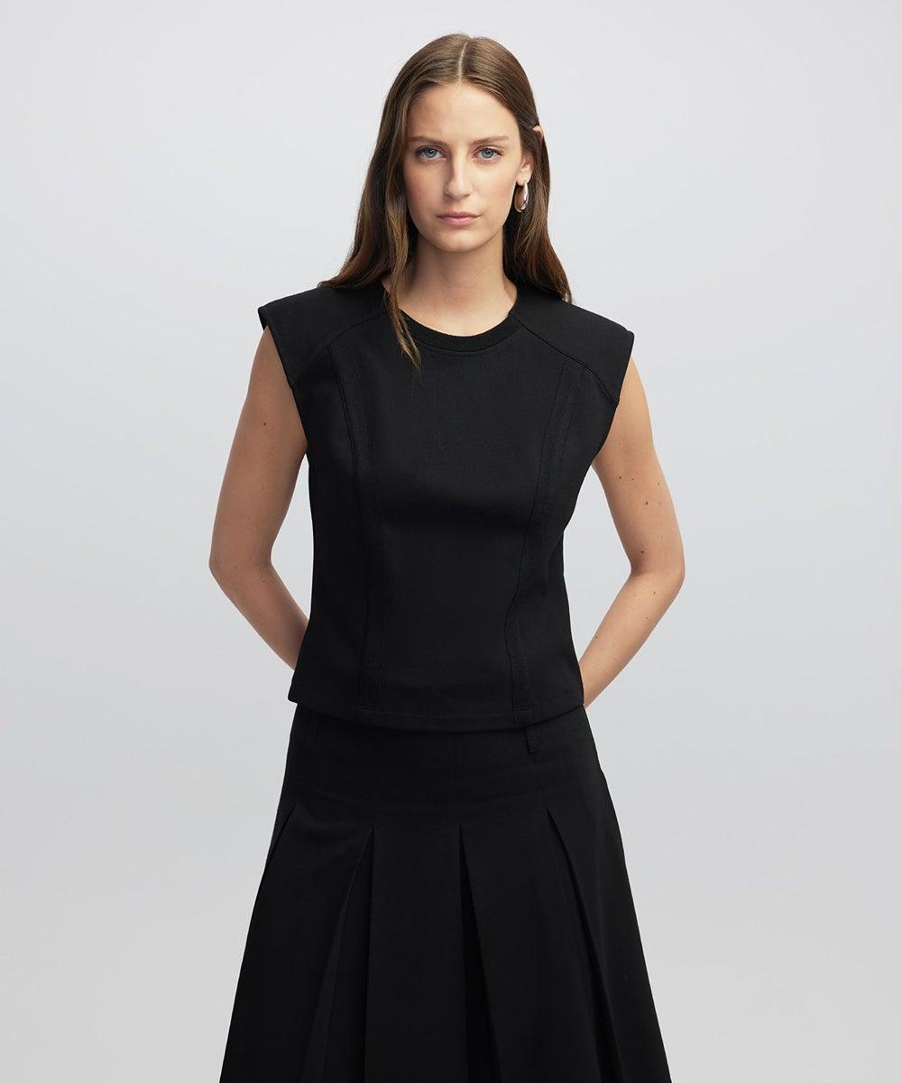Regular Fit Blouse with Padded Shoulders - Image 1