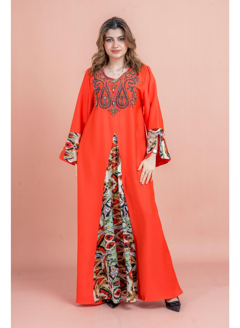 Solid Embroidered Jalabiya for Elegant Everyday Wear - Image 1