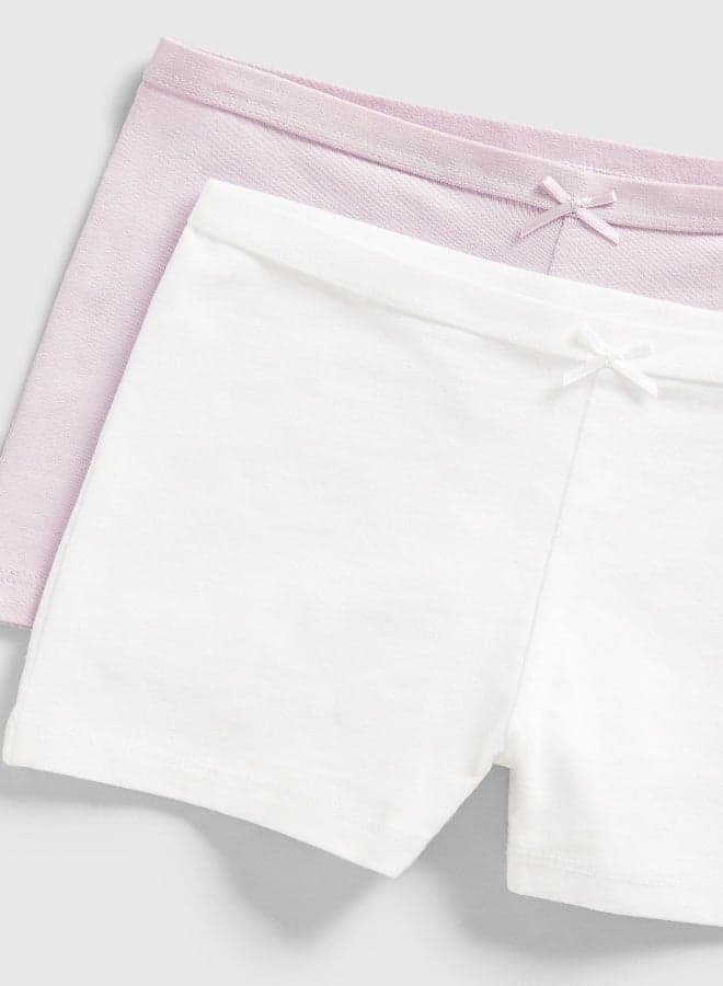 Lilac and White Girls' Shorts 2 Pack - Image 1