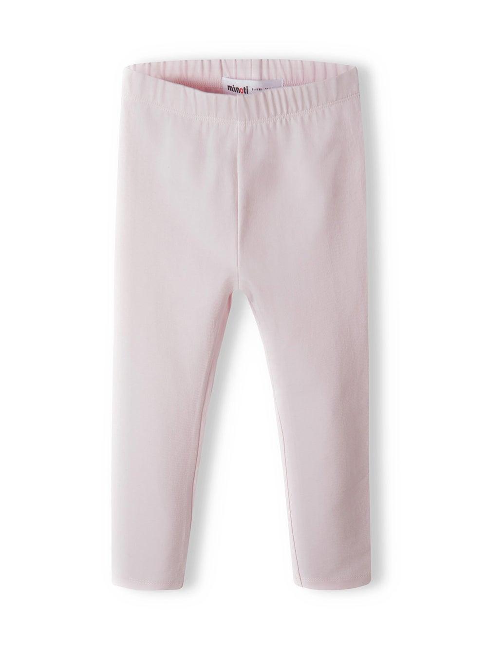 Girls Plain Light Pink Jersey Leggings - Image 1
