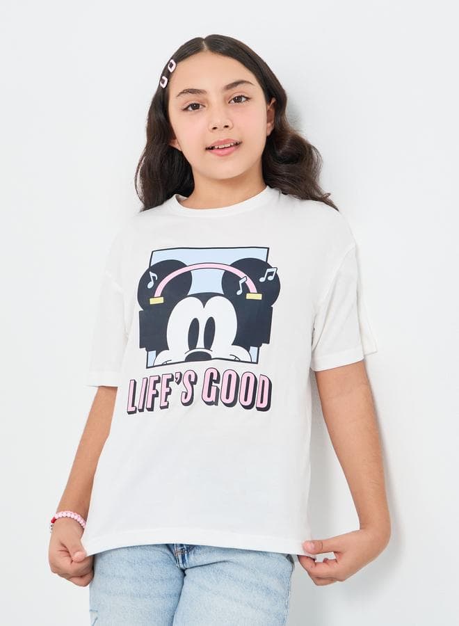 Mickey Mouse Oversized Graphic T-Shirt for Girls - Image 1