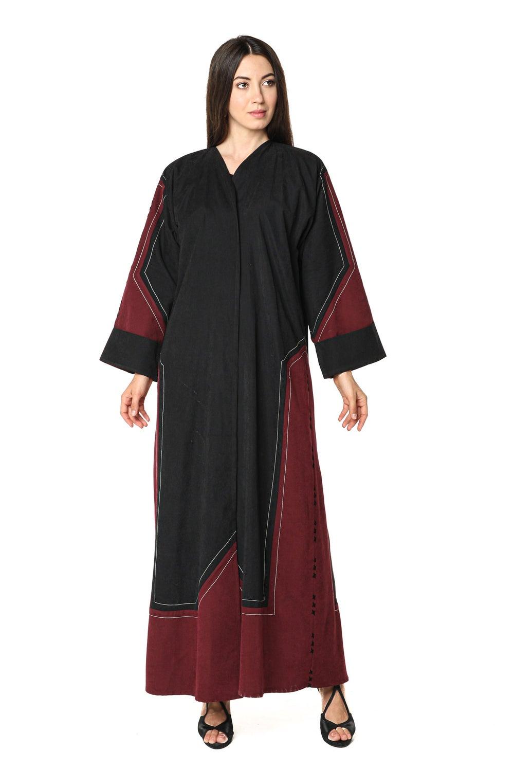 Colorblock Flared Sleeve Abaya - Image 1