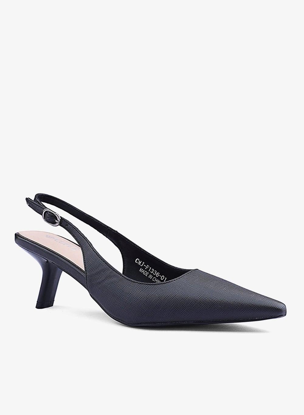 Women's Textured Slingback Strap Heeled Pumps - Image 1