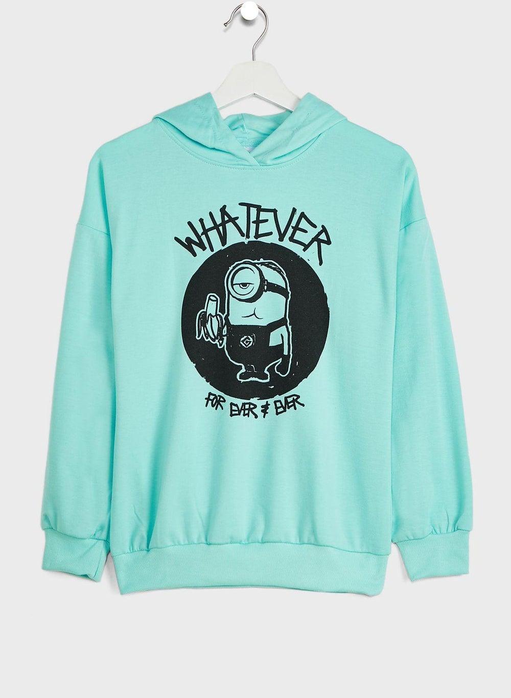 Youth Minions Cotton Hoodie with Graphic Print - Image 1