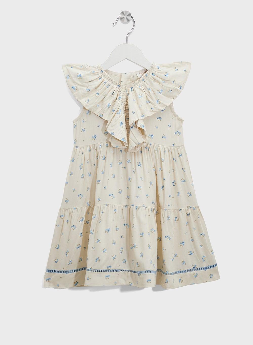 Floral Ruffle Tiered Girls Dress - Image 1
