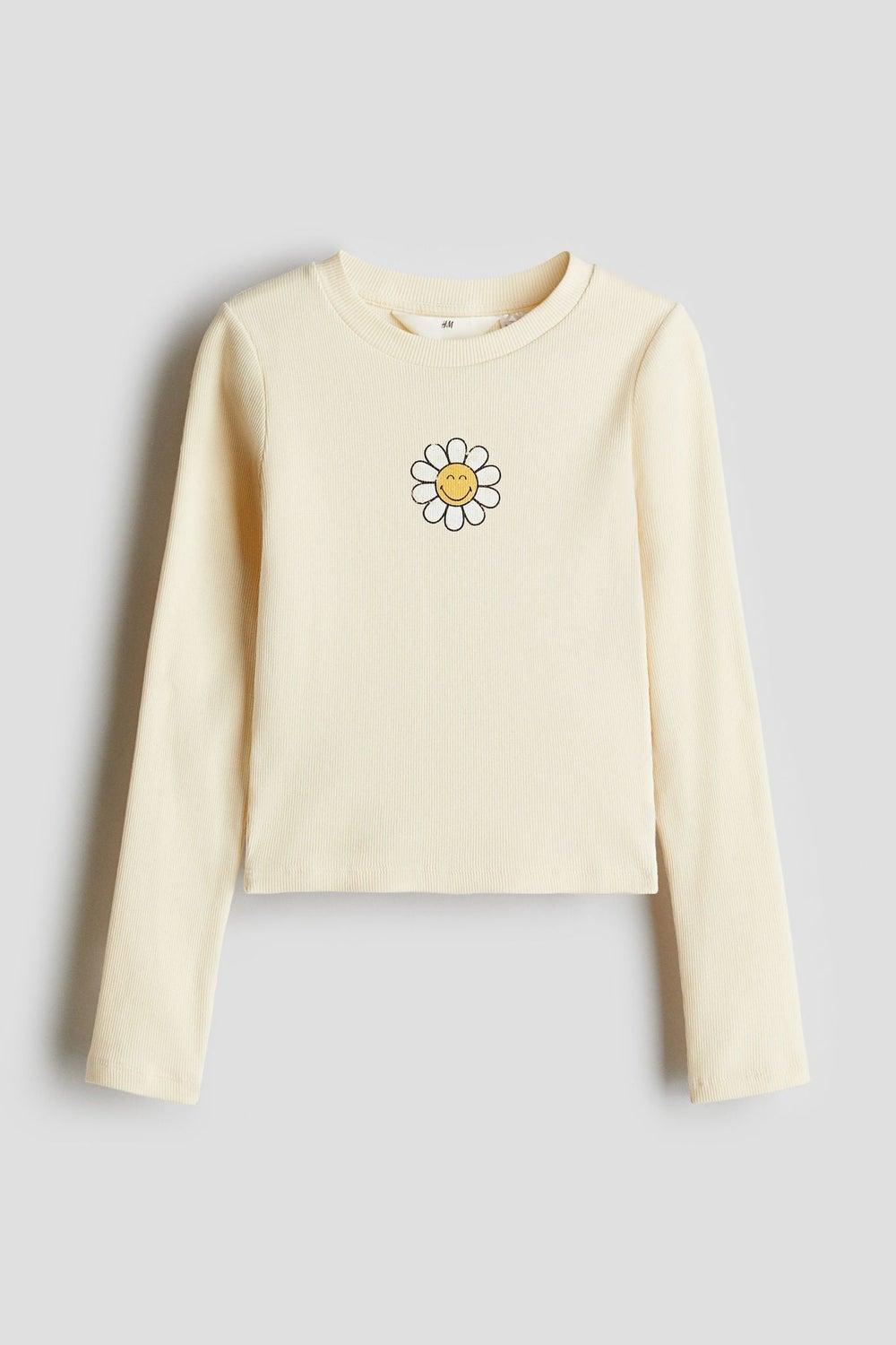 Print-Motif Jersey Top for Girls - Image 1