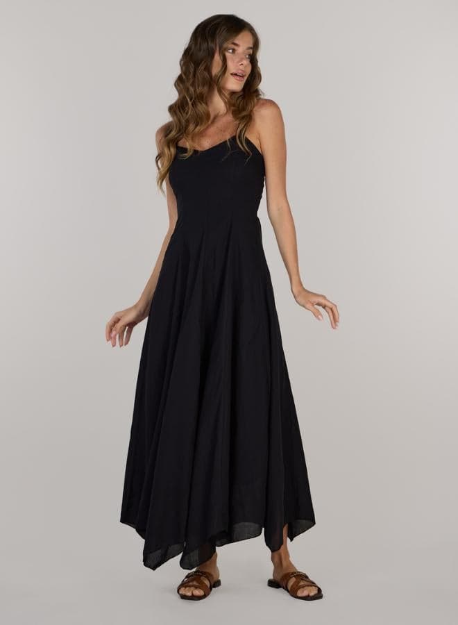 Eva Fit & Flare Long Cotton Dress - Image 1