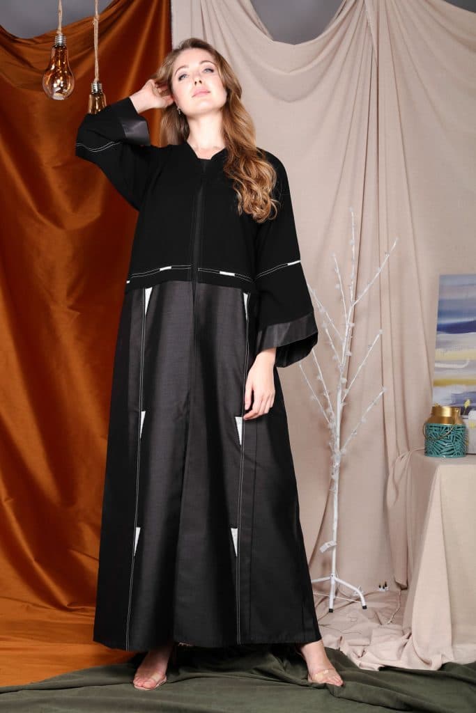 Double Hues Embroidery Abaya - Image 1
