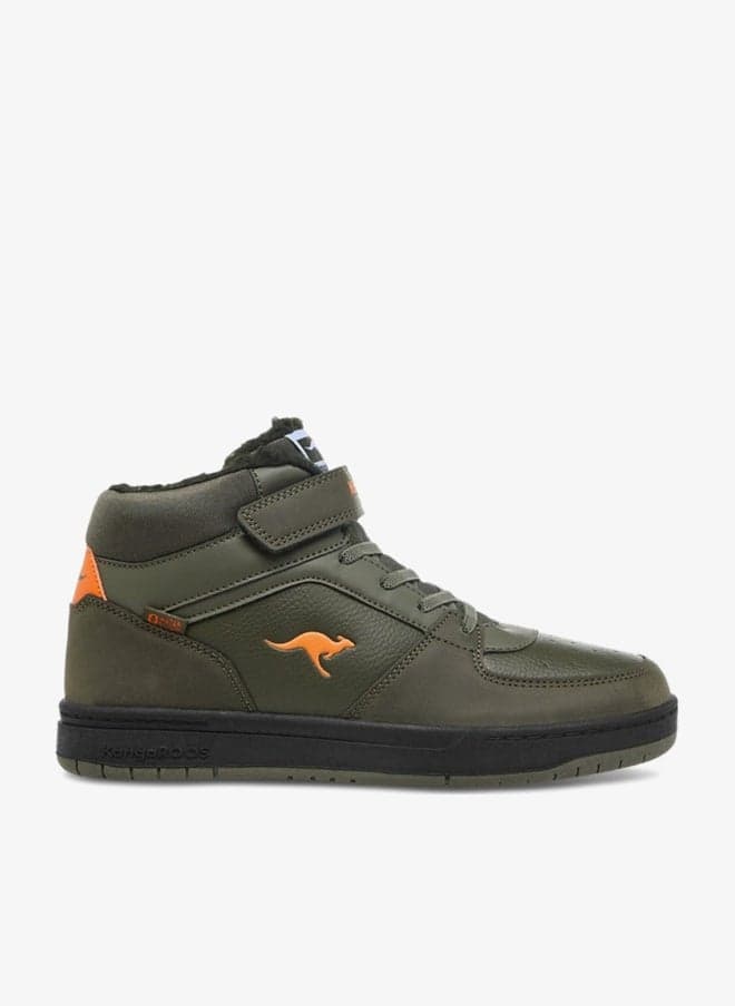 Women's Panelled High Top Shoes with Hook and Loop Closure - Image 1
