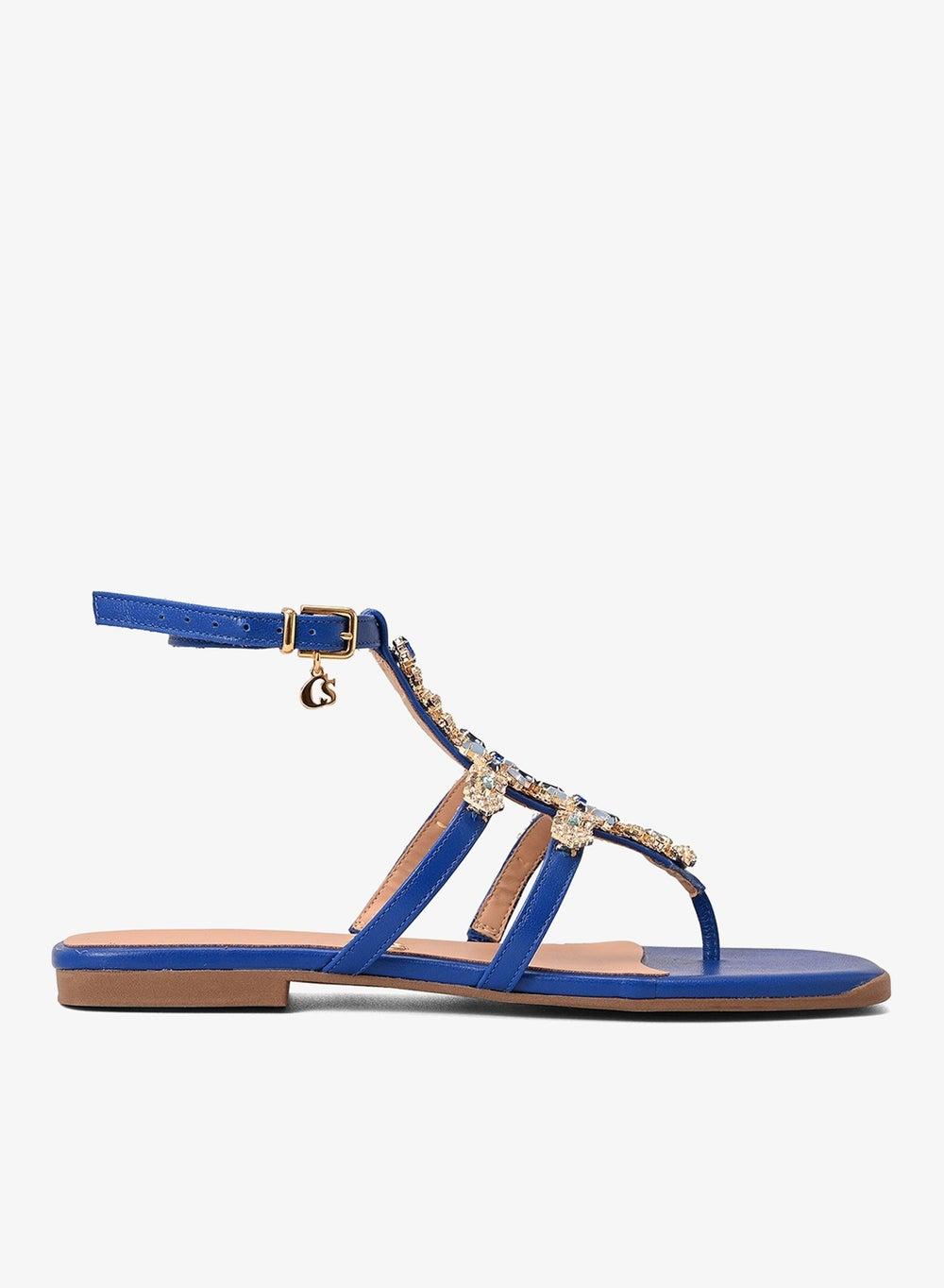 Flat Cristal Azul Flat Sandals - Image 1