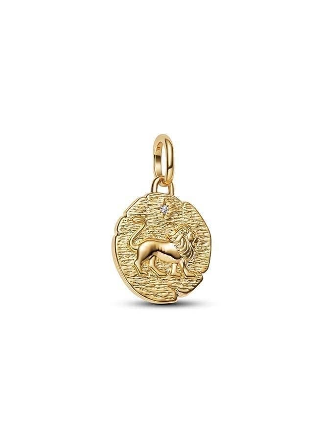 Lion Medallion Charm with VITA VERITAS VIRTUS - Image 1