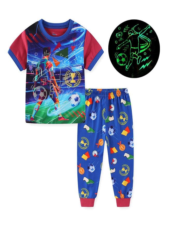 Glow Soccer Star Boys Cotton Pajama Set - Image 1