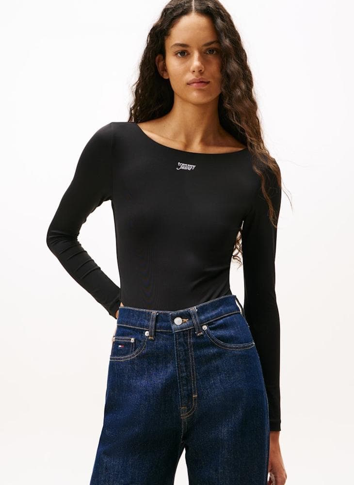 Logo Bodysuit with Silver Script Detail - Image 1