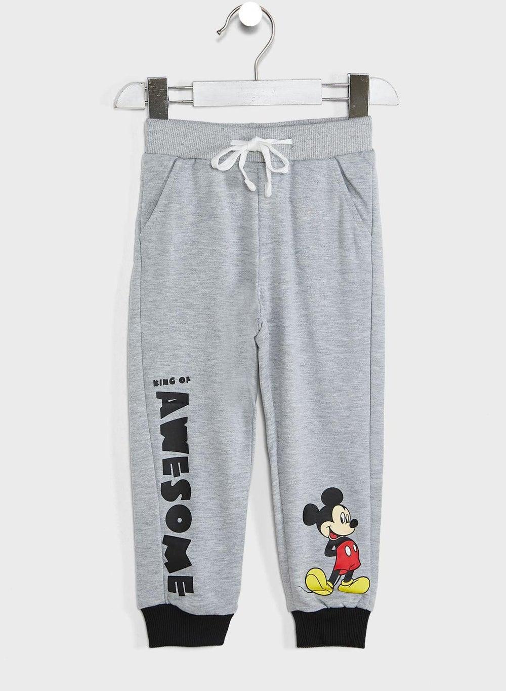 Kids Mickey Mouse Cotton Blend Sweatpants with Pockets - Image 1