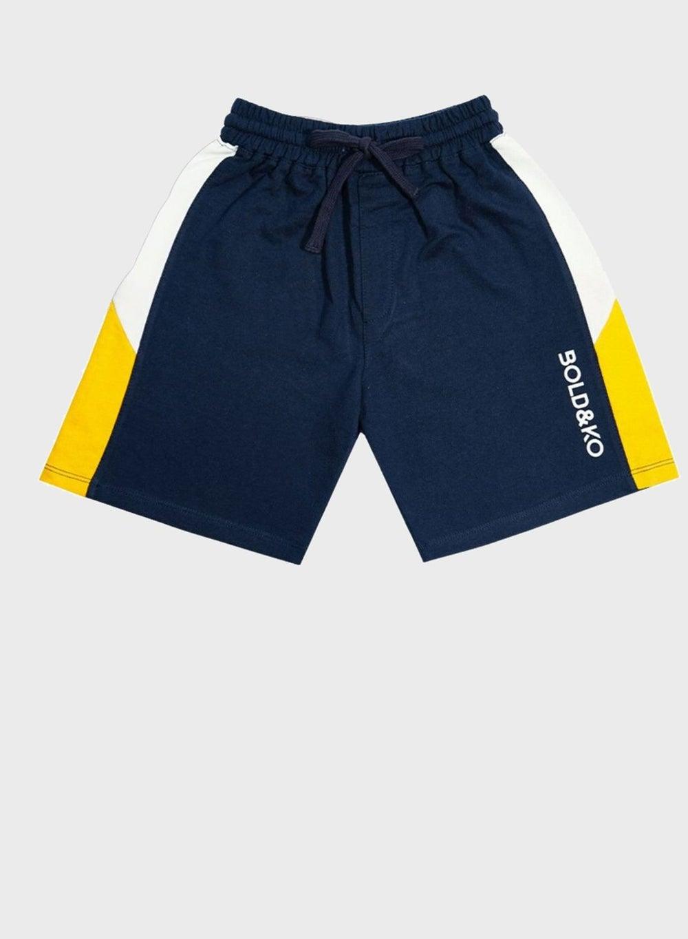 Kids Logo Print Color Block Casual Shorts - Image 1